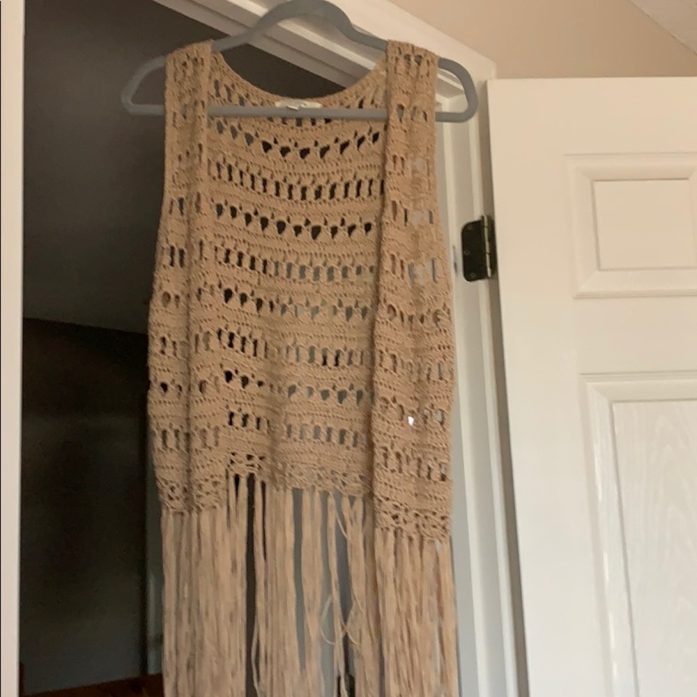 Fringe crochet vest